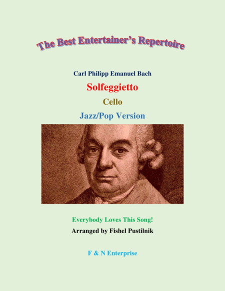 Solfeggietto By Carl P E Bach For Cello With Background Track Jazz Pop Version Sheet Music