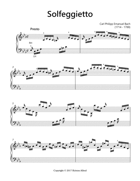 Free Sheet Music Solfeggietto