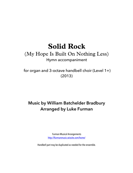 Free Sheet Music Solid Rock My Hope Is Built On Nothing Less