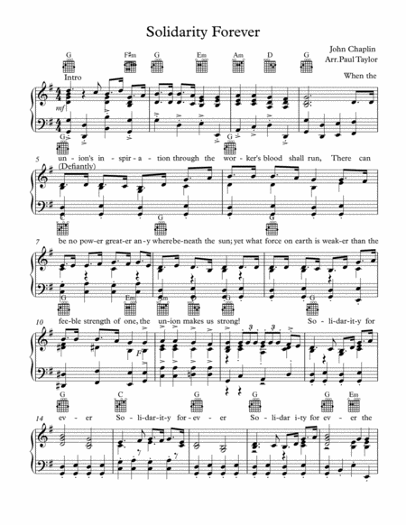 Solidarity Forever Sheet Music