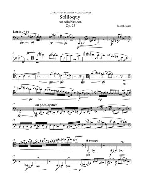 Soliloquy For Solo Bassoon Op 23 Sheet Music