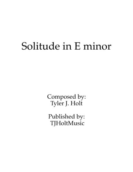 Free Sheet Music Solitude In E Minor