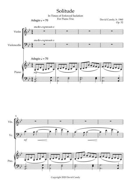 Free Sheet Music Solitude In Times Of Enforced Isolation Op 52