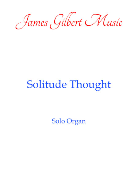 Solitude Thought Or105 Sheet Music