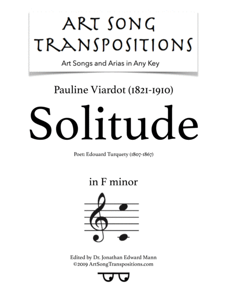 Free Sheet Music Solitude Transposed To F Minor