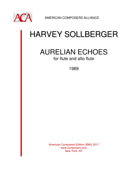 Free Sheet Music Sollberger Aurelian Echoes