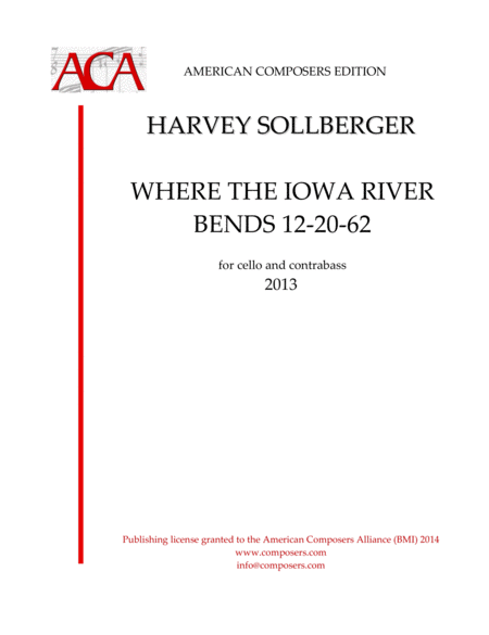 Sollberger Where The Iowa River Bends 12 20 62 Sheet Music