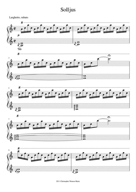 Free Sheet Music Solljus For Solo Piano