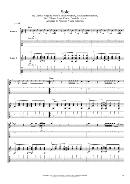 Free Sheet Music Solo Fingerstyle Guitar Duet