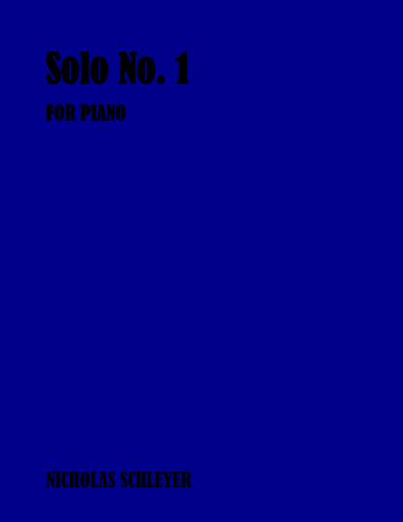 Free Sheet Music Solo No 1 For Piano