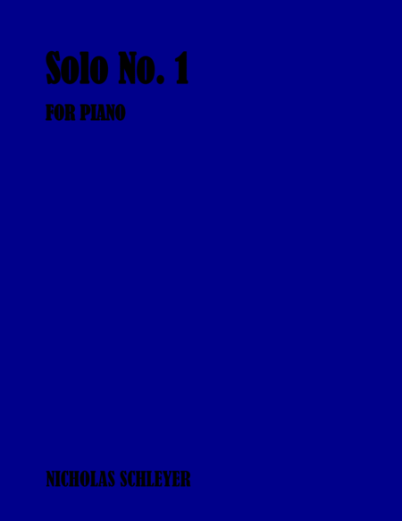 Solo No 1 For Piano Sheet Music