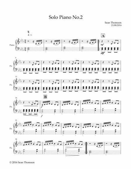 Solo Piano No 2 Sheet Music