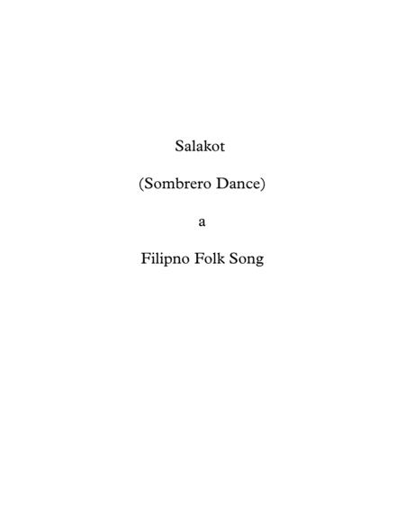 Sombrero Dance Salakot Sheet Music