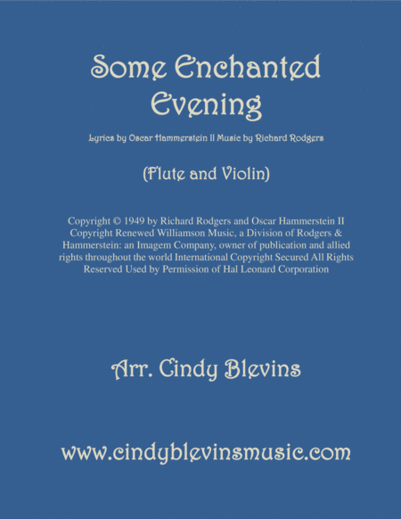 Some Enchanted Evening Arranged For Flute And Violin Sheet Music