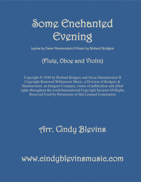 Some Enchanted Evening Arranged For Flute Oboe And Violin Sheet Music