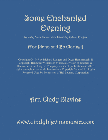 Some Enchanted Evening Arranged For Piano And Bb Clarinet Sheet Music