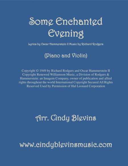 Some Enchanted Evening Arranged For Piano And Violin Sheet Music