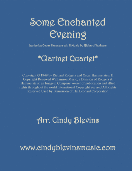 Some Enchanted Evening For Clarinet Quartet Sheet Music