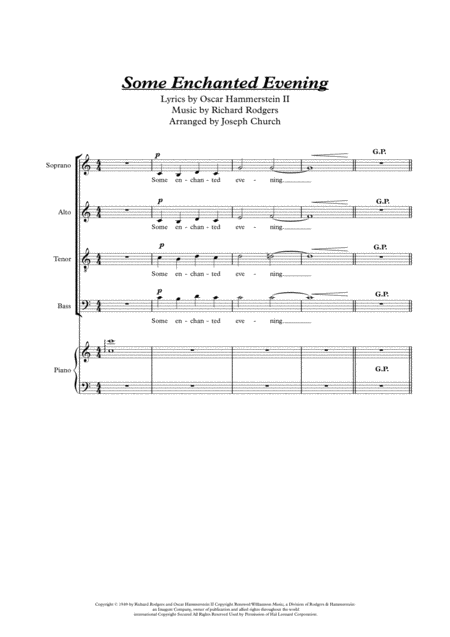 Some Enchanted Evening Satb Sheet Music