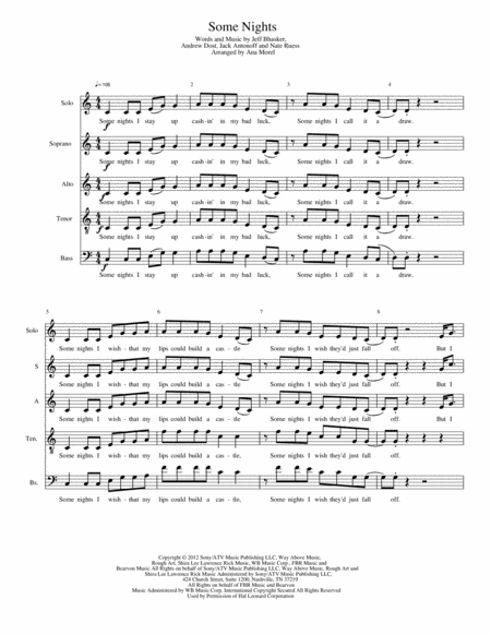 Some Nights By Fun Sheet Music