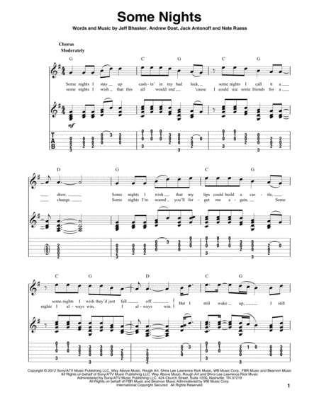 Some Nights Sheet Music