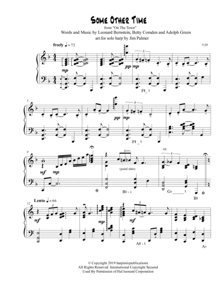 Free Sheet Music Some Other Time Reprise