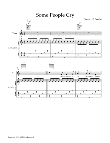 Free Sheet Music Some People Cry Tab