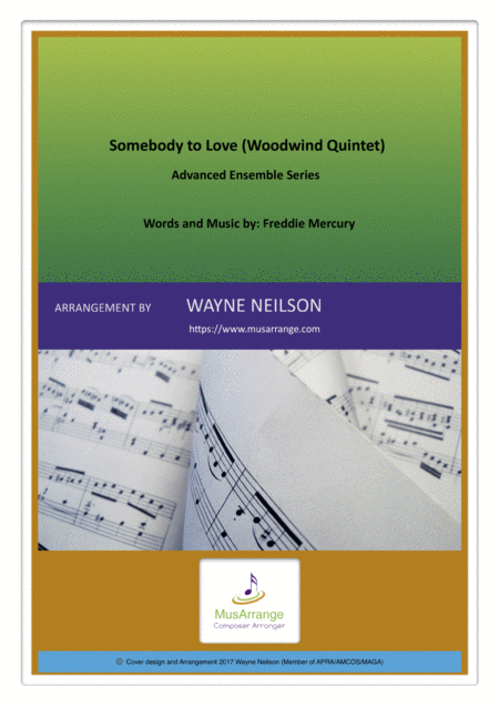 Somebody To Love For Woodwind Quintet Sheet Music