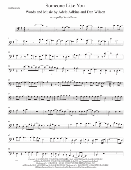 Someone Like You Euphonium Sheet Music