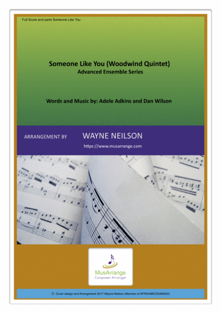 Someone Like You For Woodwind Quintet Sheet Music