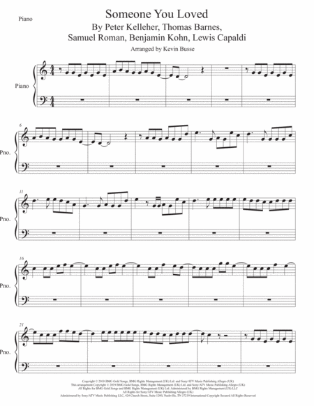 Free Sheet Music Someone You Loved Piano Easy Key Of C