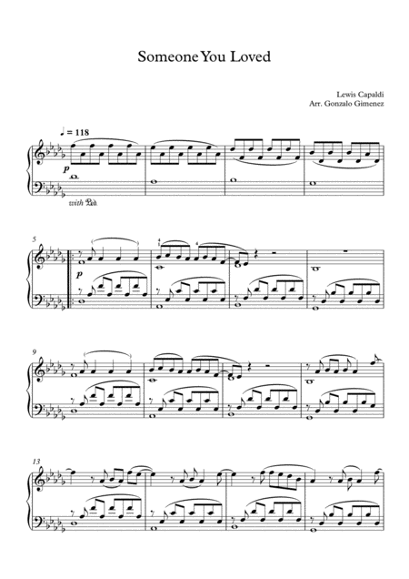 Free Sheet Music Someone You Loved Piano Solo Advanced Level Original Key