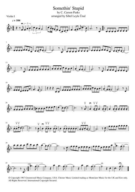 Somethin Stupid String Quartet Sheet Music