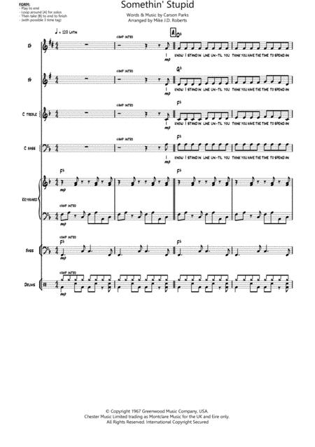 Free Sheet Music Somethin Stupid