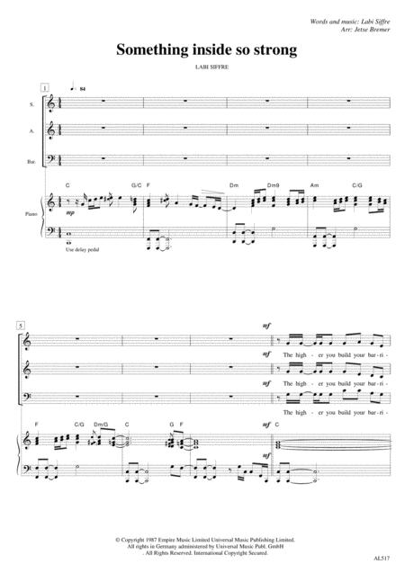 Something Inside So Strong Sabar Piano Sheet Music