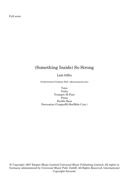 Free Sheet Music Something Inside So Strong