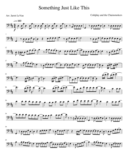 Something Just Like This Cello Solo Sheet Music