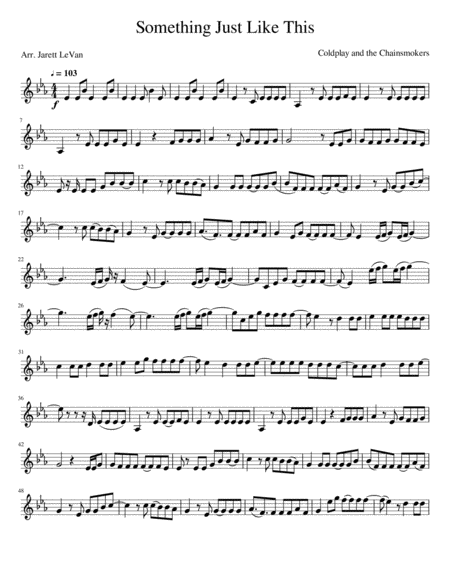 Something Just Like This Trumpet Solo Sheet Music