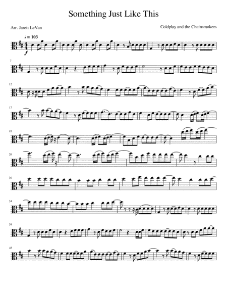 Free Sheet Music Something Just Like This Viola Solo