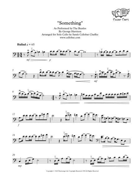 Something Solo Cello The Beatles Arr Cellobat Sheet Music