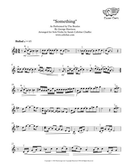 Free Sheet Music Something Solo Violin The Beatles Arr Cellobat