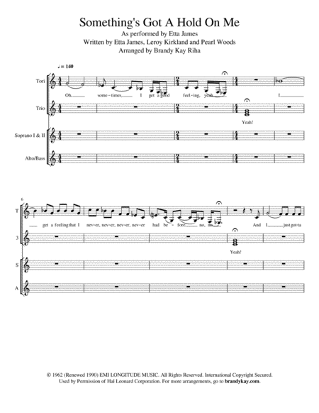 Somethings Got A Hold On Me Ssa A Cappella Sheet Music