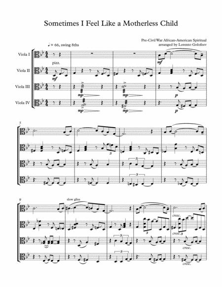 Sometimes I Feel Like A Motherless Child African American Spiritual Sheet Music