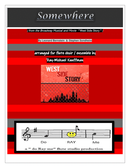 Free Sheet Music Somewhere From West Side Story For Flute Choir Ensemble