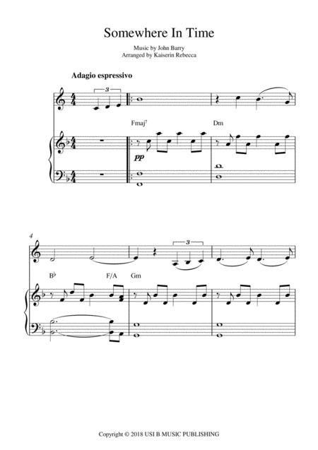 Free Sheet Music Somewhere In Time Horn In F Solo And Piano Accompaniment