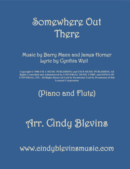 Somewhere Out There Arranged For Piano And Flute Sheet Music