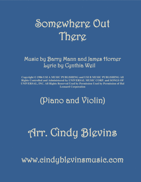 Somewhere Out There Arranged For Piano And Violin Sheet Music