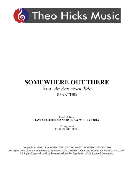 Somewhere Out There Sheet Music