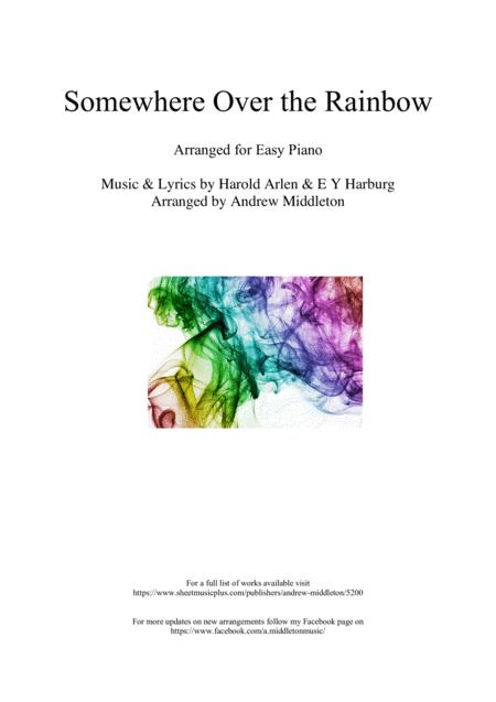 Free Sheet Music Somewhere Over The Rainbow Arranged For Easy Piano