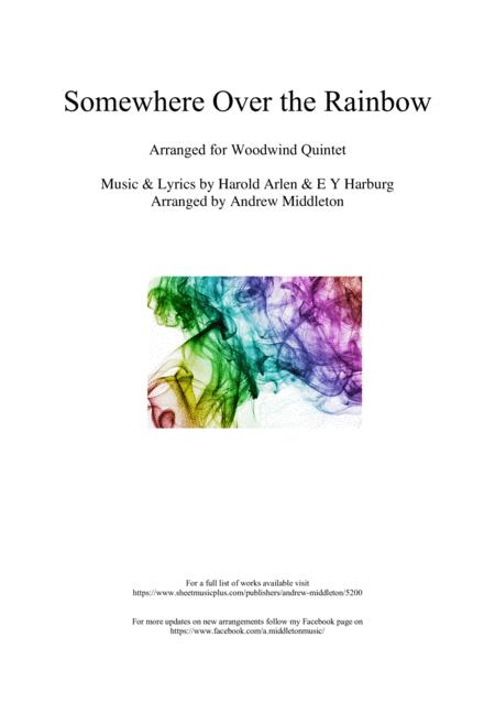Free Sheet Music Somewhere Over The Rainbow Arranged For Woodwind Quintet